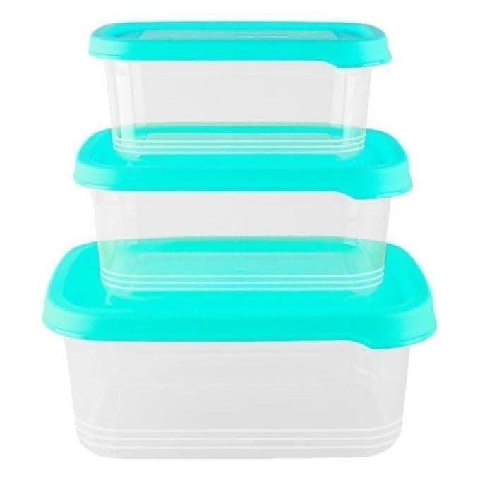 3-Piece Food Storage Container Set 1L 1.5L 2.5L Microwave Freezer Safe, Durable Everyday Design