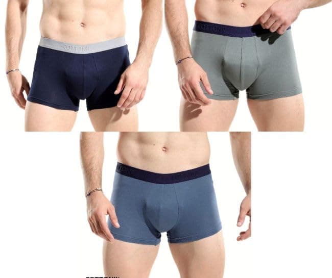 Cottonil set of 3 Boxer Plain for Men 0252304 - Multicolor - L Underpants