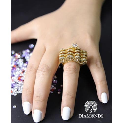3 Diamonds 3370159539287 Wedding Twins For Women Gold Plated Ring