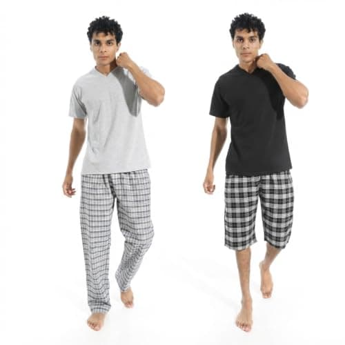 KADY Mens Bundle Of 2 Pajama With Short And Pant Bundle Of 2 Pajama With Short And Pant Sleepwear