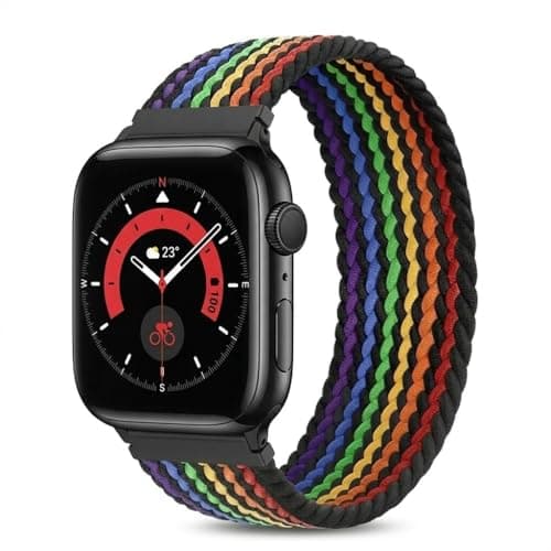 Braided Solo Loop Band Strap Braided Solo Loop Compatible with Apple Watch Series 10 45mm 44mm 42mm /46mm /49mm, Nylon Replacement Wristband for Series SE/large Size