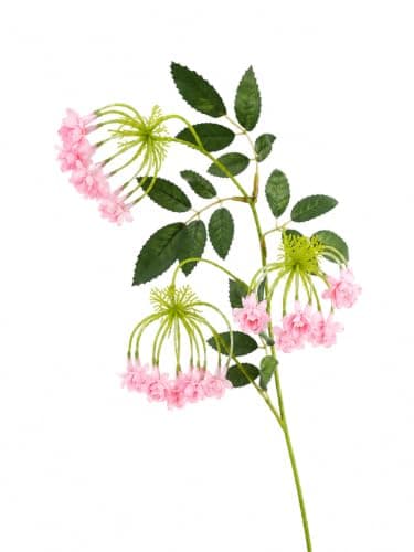 Artificial Flowers Silk Cherry Pink Flowers with Green Leaves | Home Decor, Realistic Natural Looking, Easy to match, Vases and Arrangement, Light Pink Artificial plant