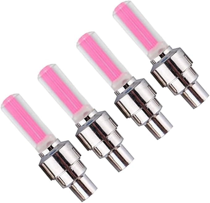 Tire Valve Stem Caps Wheel Lights Bicycle LED Lights (Red - 4pcs) - sacar Vehicle accent light