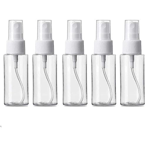 Fine Mist Spray Bottle Set (5 Pack), 100ml Refillable Cosmetic Containers, Empty Plastic Spray Bottles Small Clear