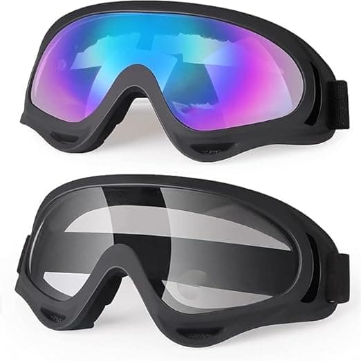 Dirt Bike Goggles Protectors for Dirt Bike, Road Motorcycle, Shockproof, Kids Youth (2 Pack Clear and Colorful) Safety glasses