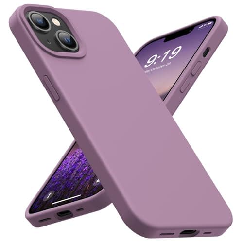 OuXul for iPhone 14 Case, iPhone 13 Case Shockproof Liquid Silicone Protective Phone Case with Soft Anti-Scratch Microfiber Lining Ultra Slim Drop Protection Phone Cover 6.1 inch(Orchid) Cellular phone case
