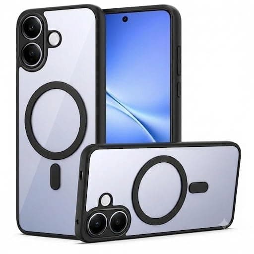 Crystal Clear Case Compatible with [ vivo V60 lite ] – Military Grade Shockproof Protective Cover, Non-Yellowing, with Camera Protection, Does Not Support Wireless Charging (Black Frame) Cellular phone case