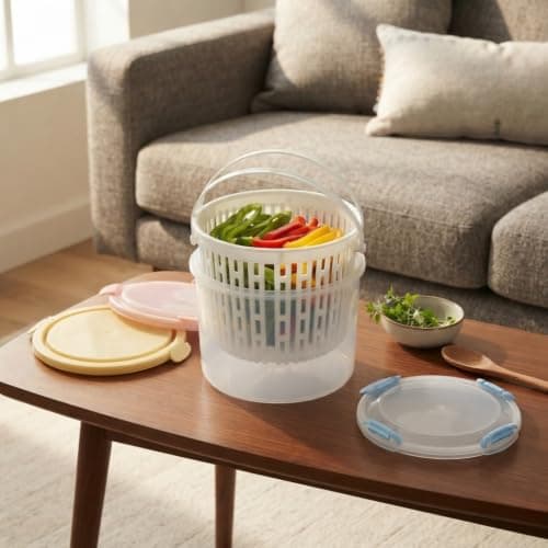 2.2L Pickle Storage Container with Strainer and Airtight Lid for Olives