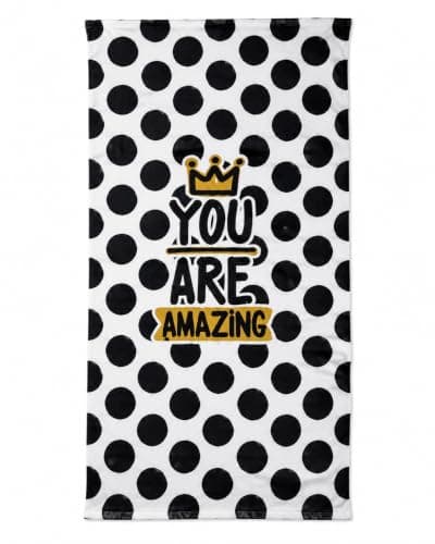 You Are Amazing Large Cotton Beach Towel 140 * 70cm | Versatile Use, Suitable For Gym And Travel, Stylish Dots Design, Large Size