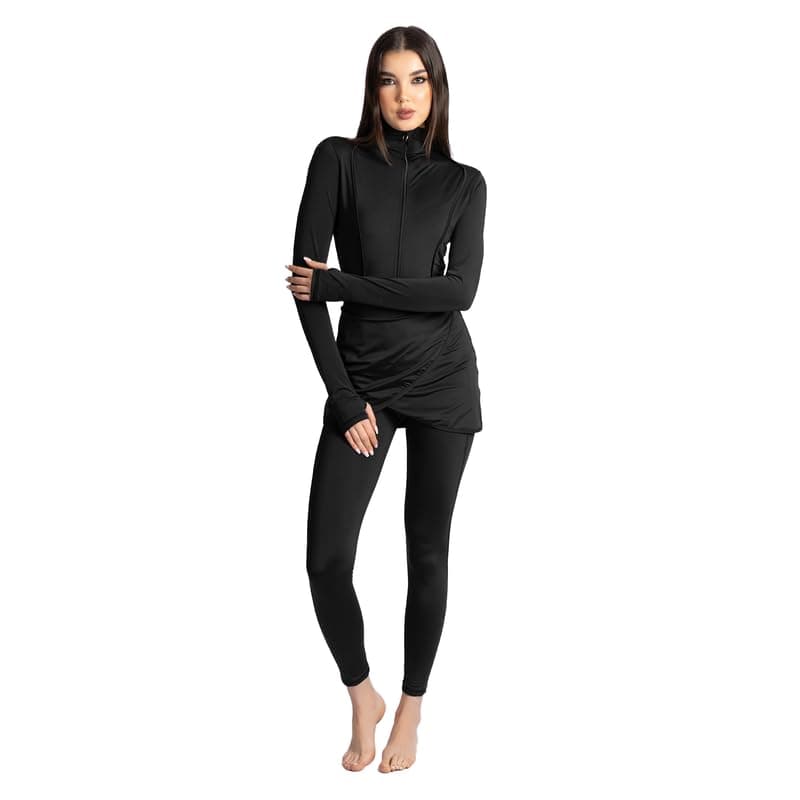 MINERVASECRET 4 Piece Full Coverage Burkini Set Top - Skirt - Leggings - Cape Swimwear