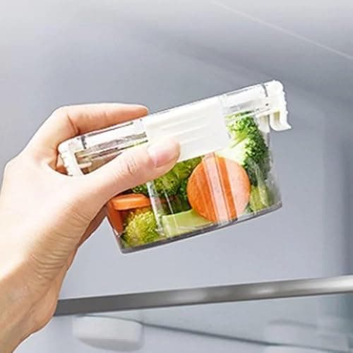 Generic Round acrylic container, With a secure-sealing clip lid, For storing vegetables, cheese, sauces, and leftovers, High-quality imported, .db