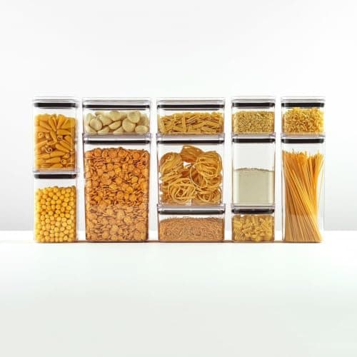 12-Piece Transparent Acrylic Food Storage Containers Kitchen Organization