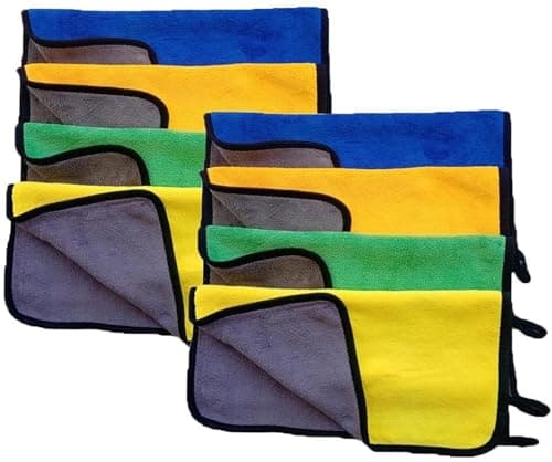 KaberTrade Super Soft Quick Dry Microfiber Car Cleaning Towel for Car Cleaning and Polishing (26x36cm - Multicolor - 8 Pieces) - KaberTrade