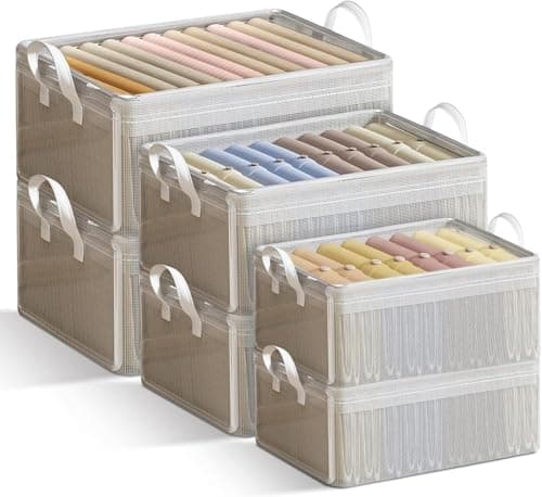 47 * 27 * 19cm Under Bed Storage Box Closet Storage Box Clear Fabric Structure And Metal Brackets For Home Organization