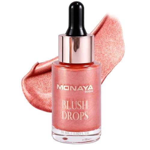 Monaya BHC003-B02 Blush Drops for Face – Liquid Blush Makeup, Buildable Natural Color, Lightweight & Long-Lasting Finish, Vegan & Cruelty-Free Face shaping makeup