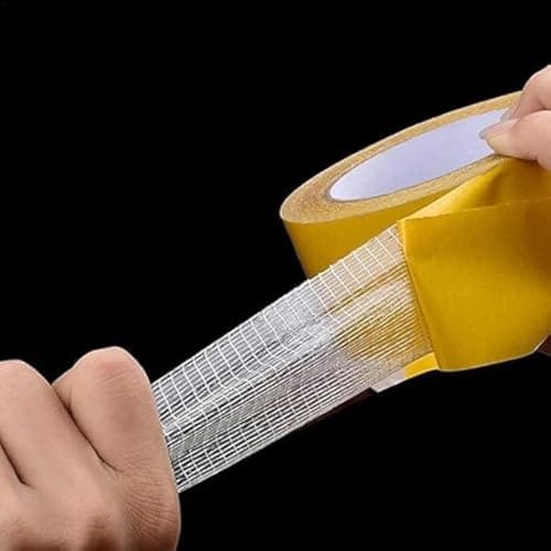 Wide Double sided adhesive tape,Strong adhesive wall mounting tape with fiberglass mesh - Transparent wall mounting tape for connecting carpets and wrapping channels 5cmX300cm