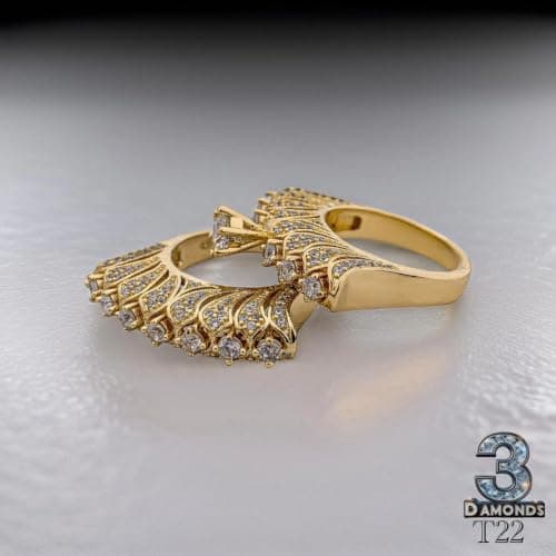 3 Diamonds 292474661778726 Twins Ring Platinum Plated For Women With Zircon Stone - Silver