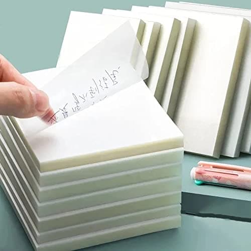 Transparent sticky notes 100 pieces Clear Sticky Notes Waterproof Self-Adhesive Translucent Sticky Note Pads (7.5 * 5)