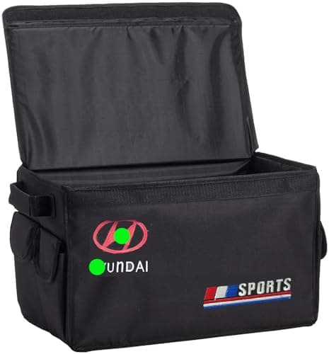 Car Trunk Organizer, Waterproof Foldable Portable Storage Bag with 3 Compartments for Organizing Tools, Belongings, Emergency Gear and More - (Compatible with Hyun???) - by KaberTrade