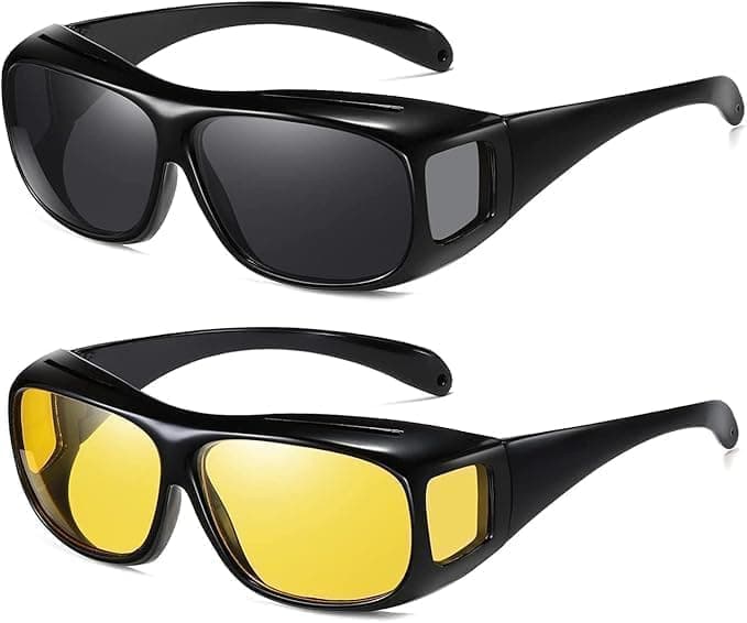 2 Pack Polarized Sunglasses HD Night Vision Car Driving Glasses UV Protection Sunglasses for Men Women