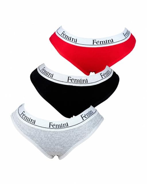 Fémini Cotton Bikini Panty – Pack of 3, Comfortable Everyday Coverage