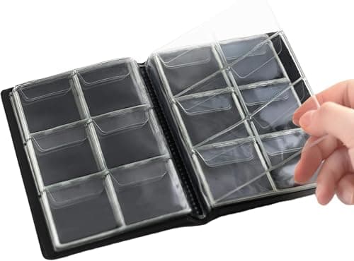 Coin Collection Album, 60 Clear Pockets Coin Holder 4.5 x 4.5 cm | Clear Pockets, Easy Regulation, Dust Protection, For Amateur And Collectors Display album