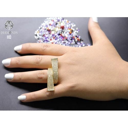 3 Diamonds 3370159539264 Women's Ring - Gold Plated with Sparkling Zircon