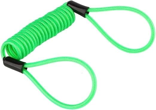 Wire Cable Wire Coiled Security Reminder Hard Drive Safety Alarm Motorcycle Motorcycle Lock Helmet Bag Anti-Theft Rope - Green