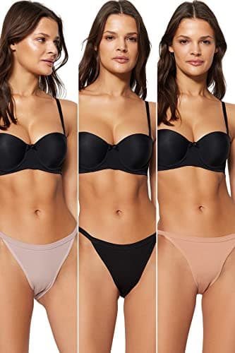 Trendyol Women Multicolored 3-Pack Cotton Brazilian Knitted Panties THMSS23KU00026 Underwear Set Bra underwear set