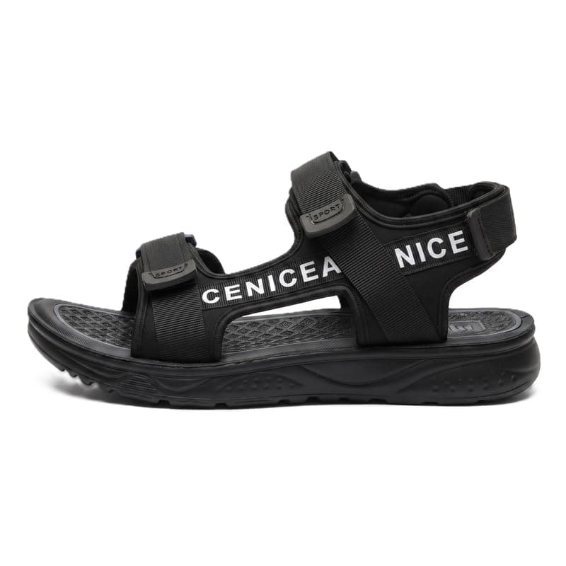 QIAN Urban Flex Code 605 Men's Sport Sandals Comfortable Non-Slip PU Sole with Elastic Medical Brushes and Adjustable Adhesive Straps, Size 41 to 46