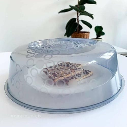 Generic Plastic Microwave Cover, Round, Clear, Safe and Hygienic, 26 cm Diameter, .soh