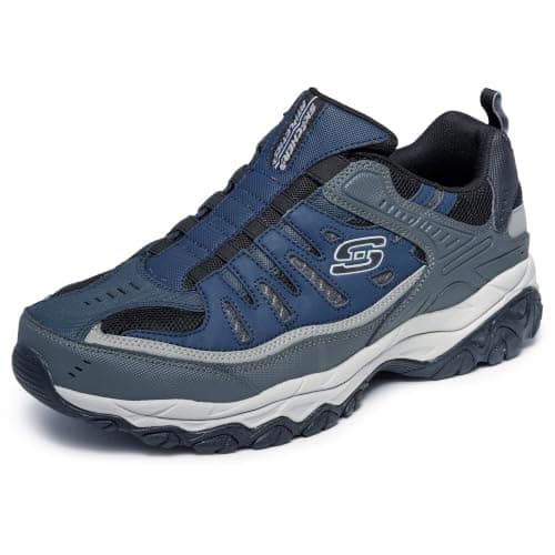 Skechers Sport Men's Afterburn Memory Foam Strike On Training Shoes | Casual, Air-Cooled Memory Foam, Slip-On, Leather and Mesh Upper, No Tie Fit