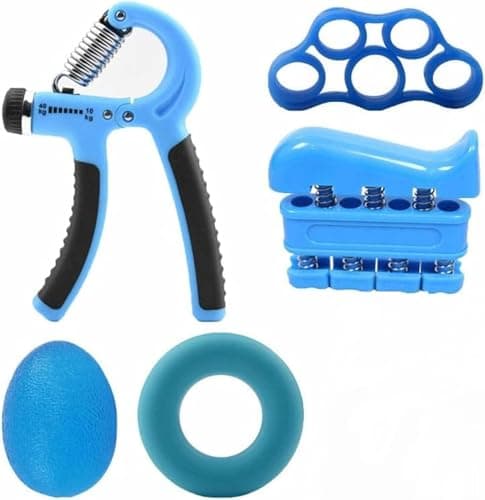 Hand Grip Strengthener Set 5 Pcs, Adjustable Resistance Forearm Exerciser, Finger Hand Gripper, Wrist Trainer For Rehabilitation And Fitness