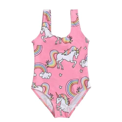 Mix&Max Girls Waterproof Sleeveless Swimsuit Printed Horses One Piece Swimsuit (pack of 1)