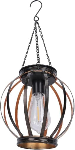 Solar Powered Metal Ball Garden Light Warm LED Outdoor Landscape Lamp Light fixture