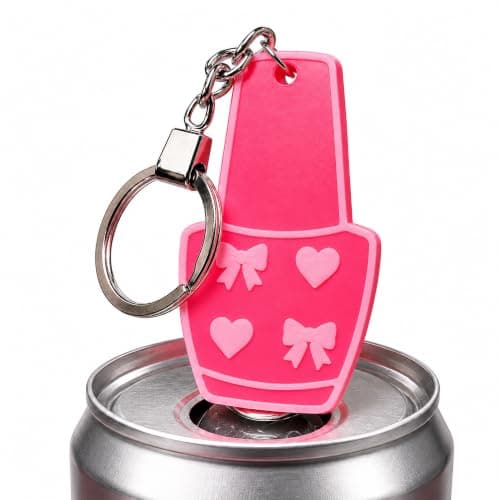 Nail Polish Shaped Can Tab Opener Keychain – Easy Soda & Beverage Can Opener for Long Nails, Portable Keyring Accessory for Women and Girls Bottle opener