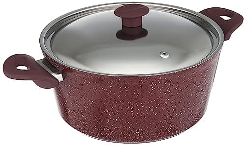 Top Chef Granite Cooking Pot, Size 28 - Burgundy
