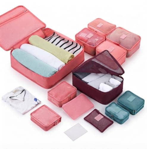 Travel Luggage Organizer Set of 6 - Practical Travel Luggage Organizers for Tidying Clothes and Items in Suitcase - Helps Make Use of Bag Space and Reduce Clutter - Suitable for Travel and Trips KH Storage bag