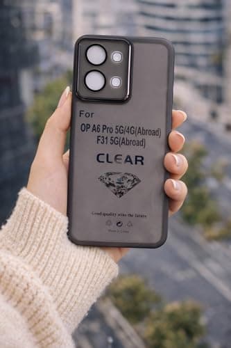 Ecosystem Clear TPU Case for OPPO A6 Pro 5G / OPPO A6 Pro 4G – Transparent Shockproof Slim Phone Cover with Camera Lens Protection (Black) Cellular phone case
