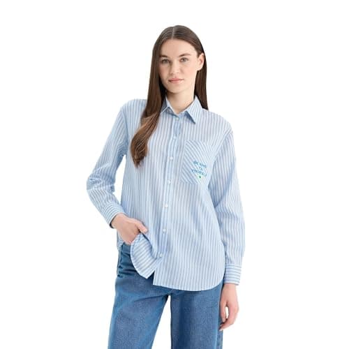 DeFacto Woman CNS Woven Top Relax Fit Long Sleeve Tunic C8854AX Long Sleeve Tunic