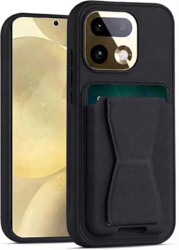 Leather Wallet Case (Compatible with Realme 16 Pro Plus) With TPU Frame, Shockproof Protective Phone Case with Card Holder Stand (Black) Cellular phone case
