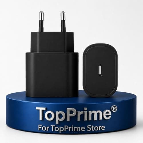 TopPrime Original Dual Charger (25W USB-C Fast Charging Compatible with Samsung Mobile Phones Without Cable (Black)) Charging adapter