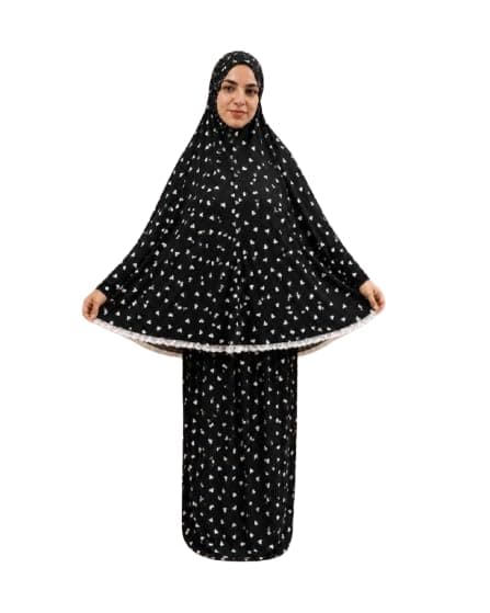 Isdal Prayer with Hearts Pattern Abaya for Women from Kayan for Trade and Distribution Code 3020