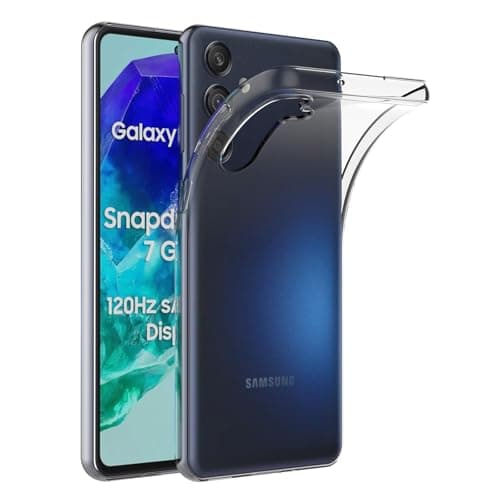 AICEK Compatible with Samsung Galaxy M55 5G Case, Transparent Silicone Case Cover Bumper Clear Case Phone accessory