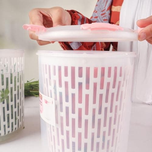 Generic Pickle Jar with Internal Strainer, 2.2 Litre, Clear Plastic, for Storing Pickles and Keeping Food Fresh, .bak