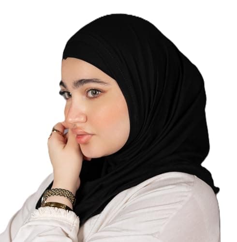 Mila Women’s Easy Wear Scarf – 2 Pieces – Cotton Lycra Hijab Bandana Undercap Underscarf Bonnet – Ideal Accessory – Women's Hijab – حجاب قطن قطعتين للنساء - تلبيسه كامله و بندانه Apparel head neck covering