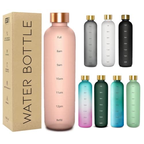 Trend Frosted Water Bottle with Attractive Colors – Large Drinking Bottle with Gold Lid for Daily Use, College, Gym, Trips and Outdoors (H)