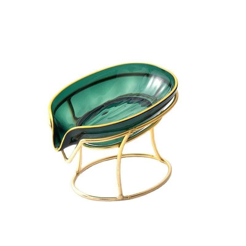 Generic Decorative Soap Dispenser with Gold Metal Stand, Green Acrylic, Water Filter .sem