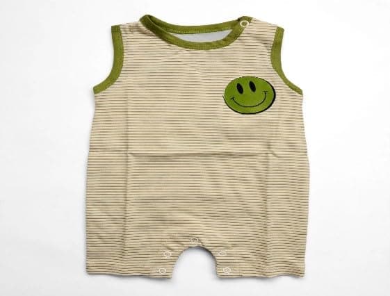 lovely land Baby Boys Strip Salopette with smile print Shapewear Bodysuit (pack of 1) Underwear