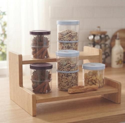 Expandable Acrylic Food Storage Jar 700ml-1400ml with Airtight Press Lid
